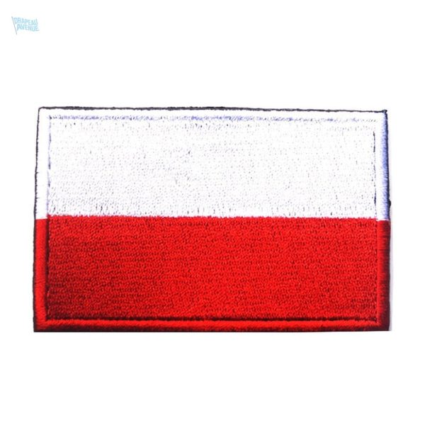 Écusson drapeau Pologne en textile aux couleurs nationales