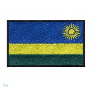 Ecusson drapeau Rwanda, symbole national coloré