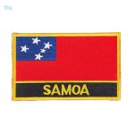 Ecusson drapeau Samoa, symbole national coloré et distinctif