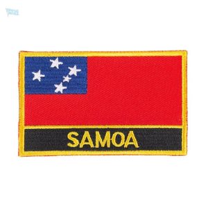 Ecusson drapeau Samoa, symbole national coloré et distinctif