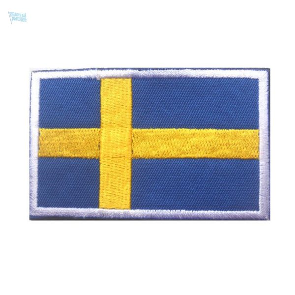 Ecusson drapeau Suède, symbole de la culture suédoise