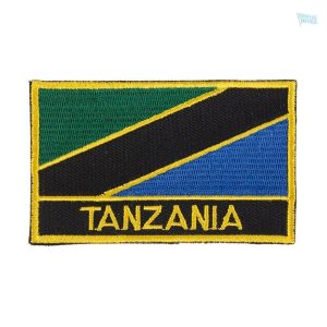 Écusson drapeau de la Tanzanie, emblème coloré
