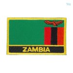 Ecusson drapeau Zambie avec les couleurs nationales vibrantes
