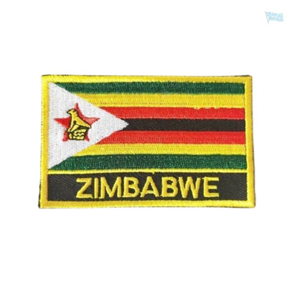 Ecusson drapeau du Zimbabwe en tissu résistant