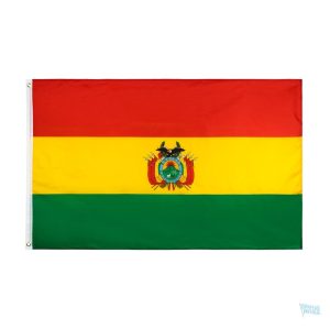 Grand drapeau Bolivie avec couleurs vives et emblème national