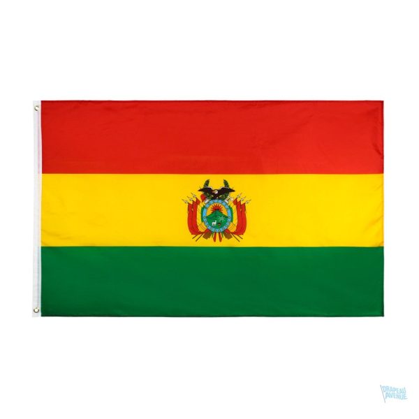 Grand drapeau Bolivie avec couleurs vives et emblème national