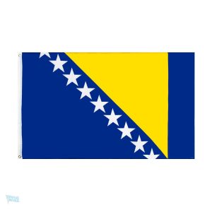Grand drapeau Bosnie-Herzégovine en tissu coloré