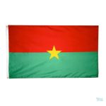 Grand drapeau du Burkina Faso en tissu coloré