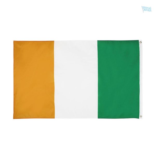 Grand drapeau Côte d'Ivoire en tissu de qualité