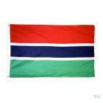 Grand drapeau de la Gambie en tissu coloré