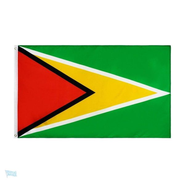 Grand drapeau du Guyana en tissu coloré