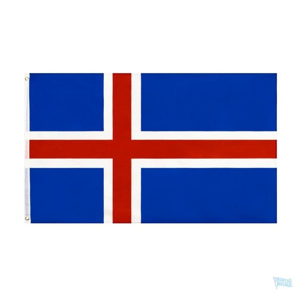Grand drapeau Islande en tissu résistant