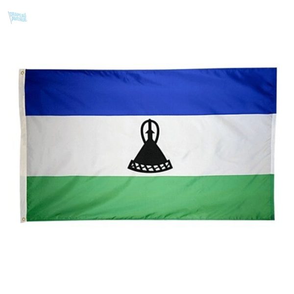 Drapeau Lesotho grand format en tissu coloré