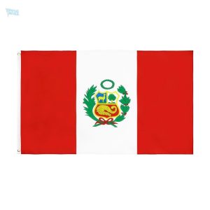 Grand drapeau du Pérou en tissu de qualité