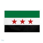 Grand drapeau Révolution Syrie en tissu résistant