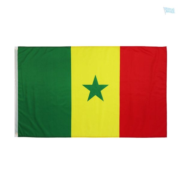 Grand drapeau du Sénégal en tissu vibrant
