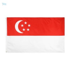 Grand drapeau Singapour en tissu résistant