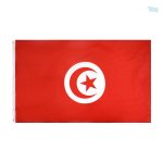 Grand drapeau Tunisie en tissu de qualité
