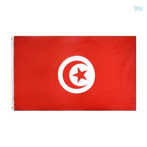 Grand drapeau Tunisie en tissu de qualité