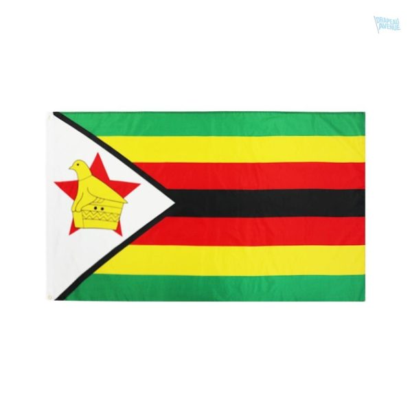 Grand drapeau du Zimbabwe en tissu résistant
