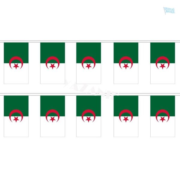 Guirlande drapeau Algérie en couleurs vives pour décoration festive