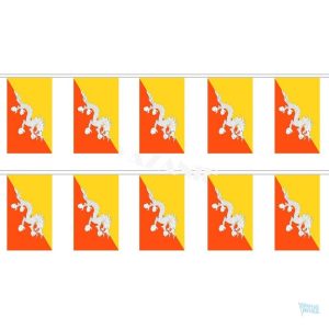 Guirlande drapeau du Bhoutan décorative et colorée