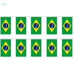 Guirlande drapeau Brésil colorée pour décoration festive