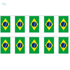Guirlande drapeau Brésil colorée pour décoration festive