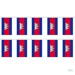 Guirlande drapeau Cambodge décorative à motifs traditionnels