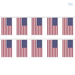 Guirlande drapeau des États-Unis en tissu coloré