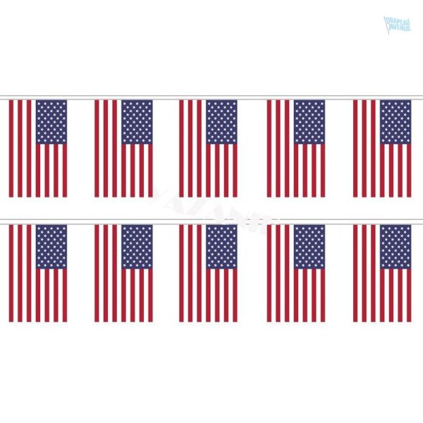 Guirlande drapeau des États-Unis en tissu coloré