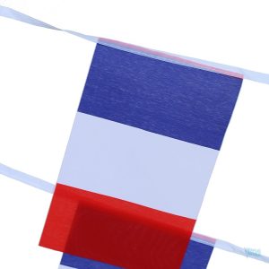 Accessoire festif : guirlande drapeau bleu, blanc, rouge