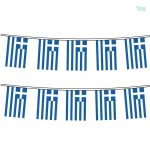 Guirlande drapeau Grèce en tissu bleu et blanc