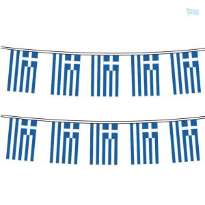Guirlande drapeau Grèce en tissu bleu et blanc