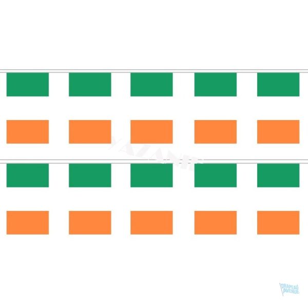 Guirlande drapeau de l'Irlande en tissu coloré