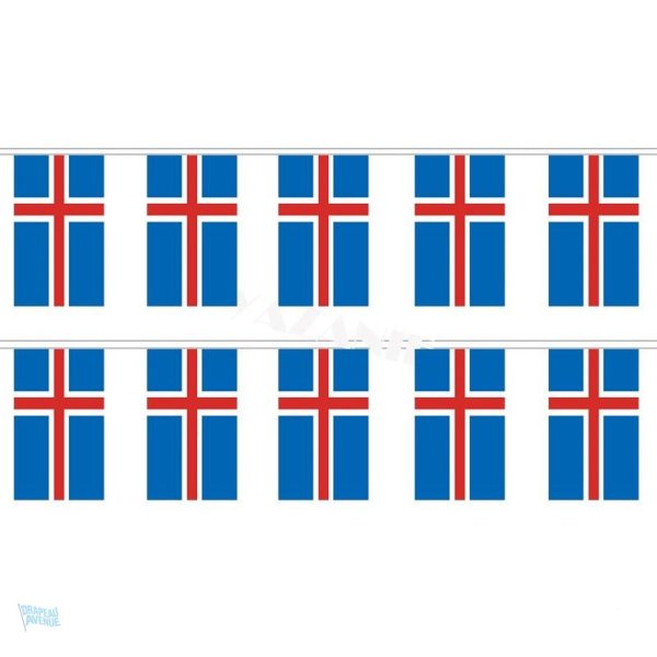 Guirlande drapeau Islande colorée pour décoration festive