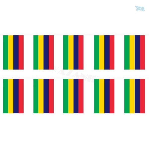 Guirlande drapeau colorée de Maurice pour décoration festive