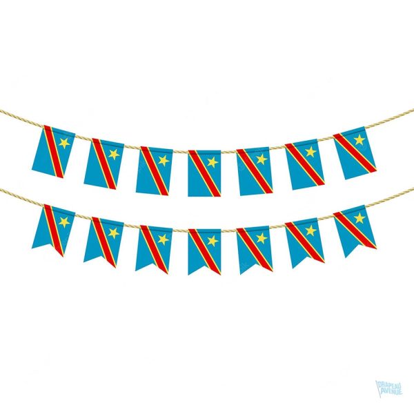 Guirlande drapeau République démocratique du Congo décorative