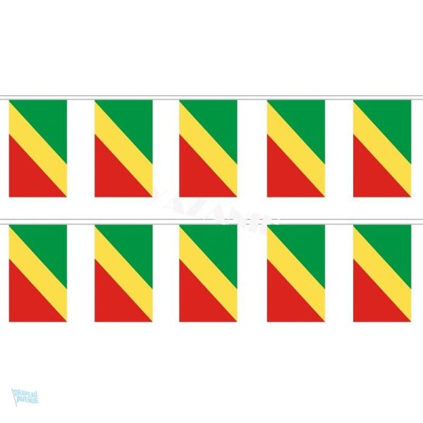 Guirlande drapeau République du Congo colorée et festive