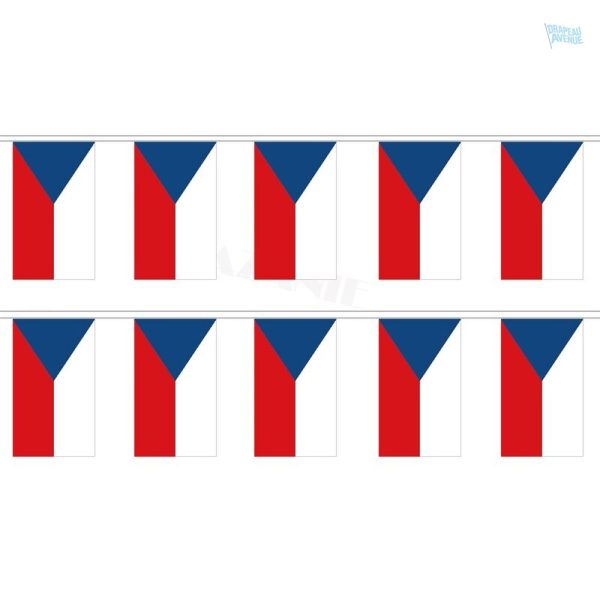 Guirlande drapeau de la République Tchèque pour décoration festive