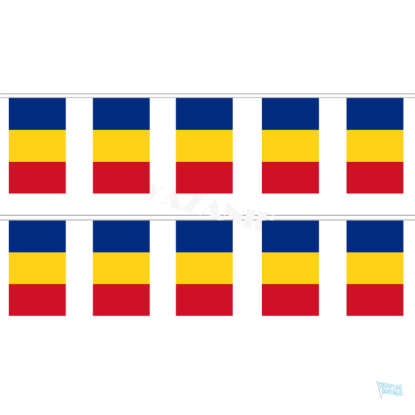 Guirlande drapeau Roumanie colorée pour décoration festive