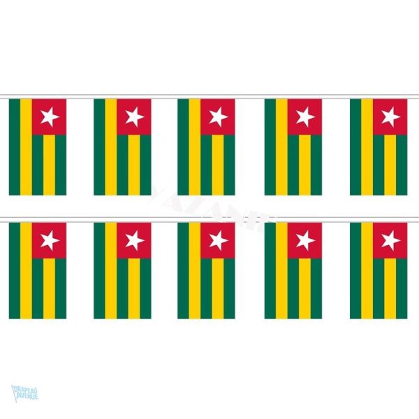 Guirlande drapeau Togo colorée pour décoration festive