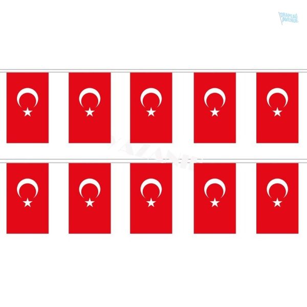 Guirlande drapeau Turquie décorative pour événements festifs