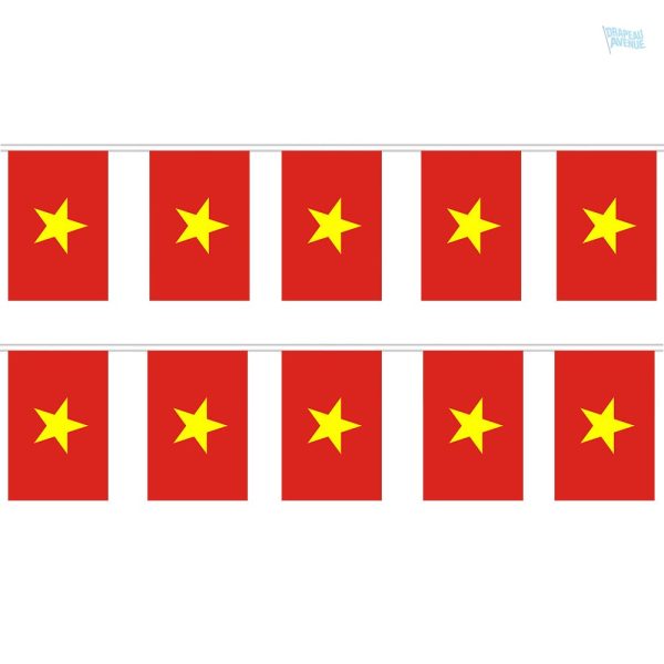 Guirlande drapeau Vietnam en tissu décoratif