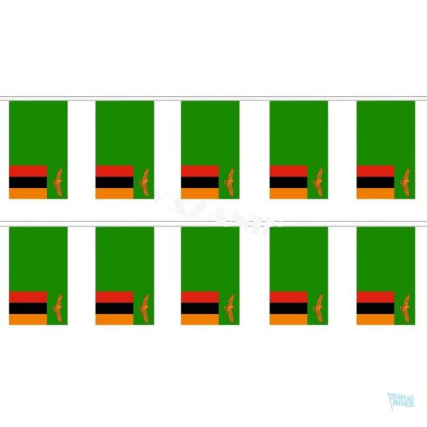 Guirlande drapeau Zambie aux couleurs nationales