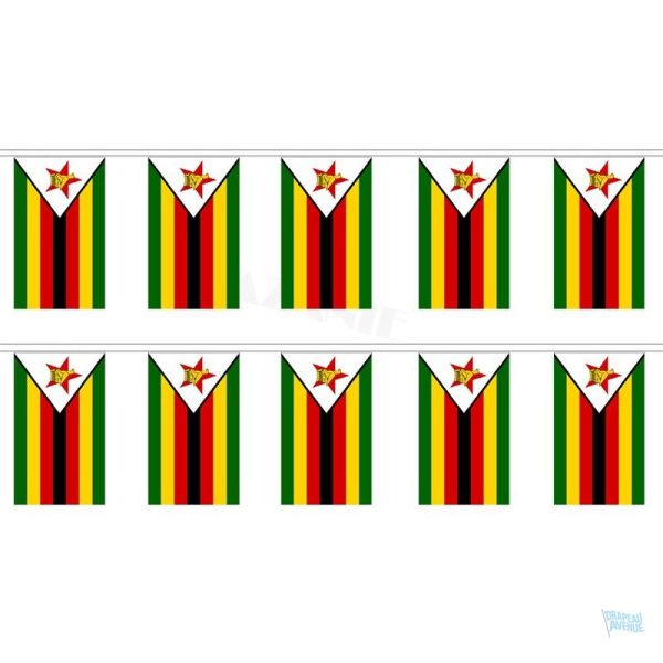 Guirlande drapeau du Zimbabwe décorative
