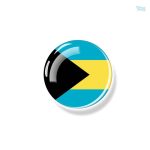Magnet drapeau Bahamas, symbole coloré des îles Bahamas