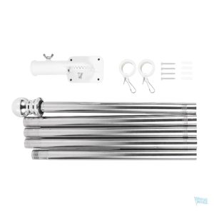 Mât pour drapeau, finition aluminium élégante