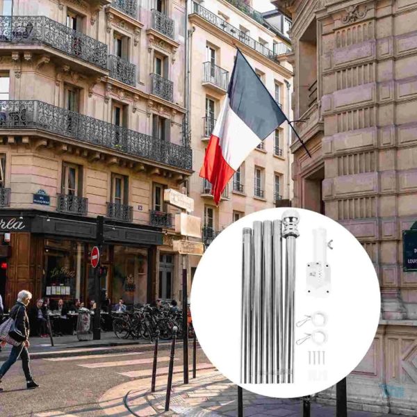 Mât de drapeau en aluminium, design fonctionnel