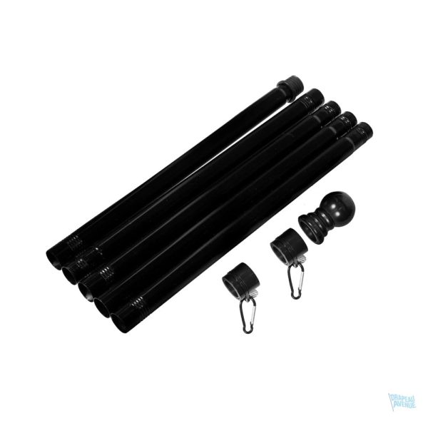 Mât noir pour drapeau standard